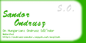 sandor ondrusz business card